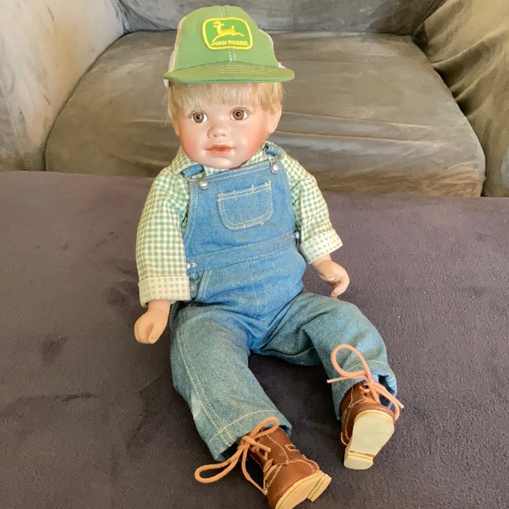 John Deere Farm Boy Porcelain Doll
